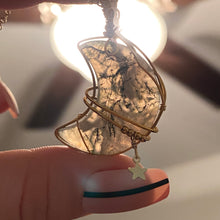 Load image into Gallery viewer, Moss Agate Moon Necklace
