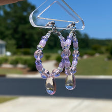 Load image into Gallery viewer, Pink & Purple Hoop Earrings
