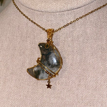 Load image into Gallery viewer, Moss Agate Moon Necklace