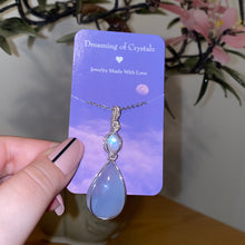 Load image into Gallery viewer, White Labradorite x Blue Chalcedony Necklace