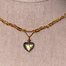 Load image into Gallery viewer, Yellow Labradorite Heart Choker