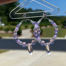 Load image into Gallery viewer, Pink & Purple Hoop Earrings