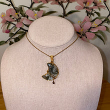 Load image into Gallery viewer, Moss Agate Moon Necklace