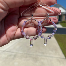 Load image into Gallery viewer, Pink & Purple Hoop Earrings