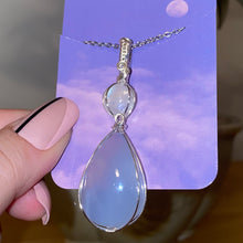Load image into Gallery viewer, White Labradorite x Blue Chalcedony Necklace