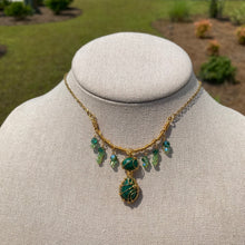 Load image into Gallery viewer, Malachite Mushroom Choker (Protection & Confidence)