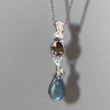 Load image into Gallery viewer, Aquamarine x Smoky Quartz Necklace (Damon)