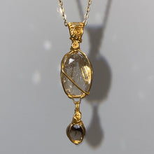 Load image into Gallery viewer, Golden Rutile x Smoky Quartz Necklace (Klaus)
