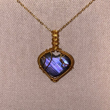 Load image into Gallery viewer, Light Purple Labradorite Heart Necklace (Choose Chain)