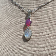 Load image into Gallery viewer, Rainbow Moonstone x Ethiopian Pink Opal Necklace (Unique)
