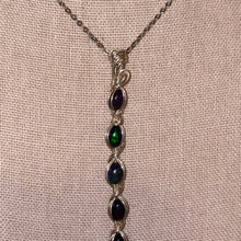 Load image into Gallery viewer, Black Opal Necklace (In Sterling Silver Wire - Rare)