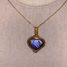 Load image into Gallery viewer, Light Purple Labradorite Heart Necklace (Choose Chain)