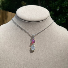 Load image into Gallery viewer, Rainbow Moonstone x Ethiopian Pink Opal Necklace (Unique)