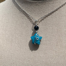 Load image into Gallery viewer, Blue Apatite & Obsidian Necklace