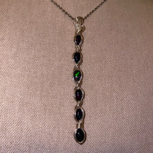 Load image into Gallery viewer, Black Opal Necklace (In Sterling Silver Wire - Rare)
