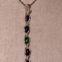 Load image into Gallery viewer, Black Opal Necklace (In Sterling Silver Wire - Rare)