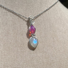 Load image into Gallery viewer, Rainbow Moonstone x Ethiopian Pink Opal Necklace (Unique)