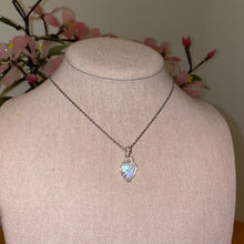 Load image into Gallery viewer, Rainbow Moonstone Heart Necklace (Choose Chain)