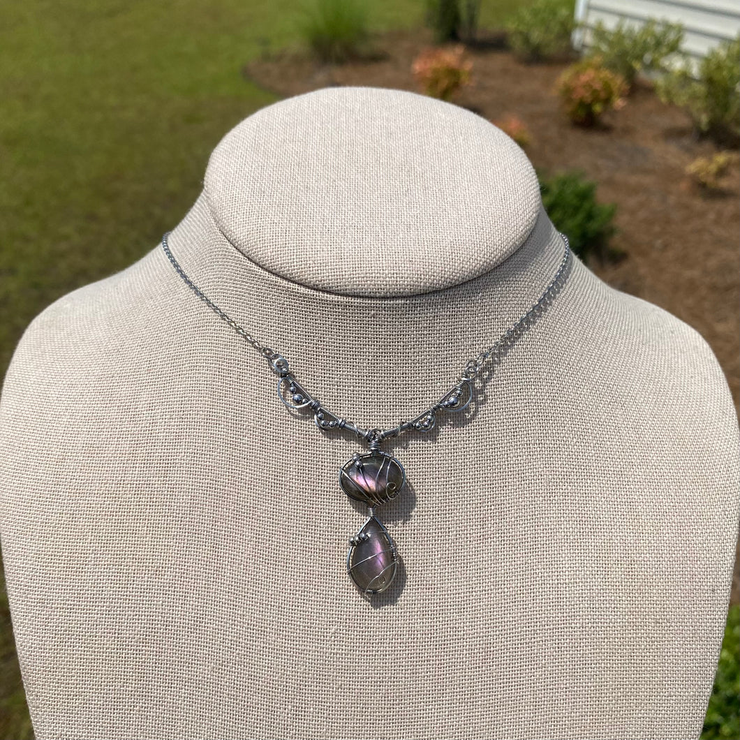 Purple Labradorite Mushroom Choker (Transformation & Trust)