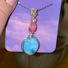 Load image into Gallery viewer, Larimar x Pink Opal Necklace
