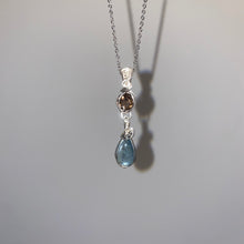 Load image into Gallery viewer, Aquamarine x Smoky Quartz Necklace (Damon)
