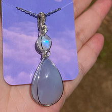 Load image into Gallery viewer, White Labradorite x Blue Chalcedony Necklace
