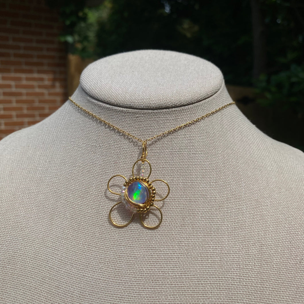 Aura/Aurora Opal Flower Necklace