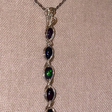 Load image into Gallery viewer, Black Opal Necklace (In Sterling Silver Wire - Rare)
